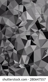 Abstract black and white tone triangular low poly style vector background,Vector illustration