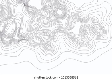 Abstract black and white topographic contours lines of mountains. Topography map art curve drawing. vector illustration. 