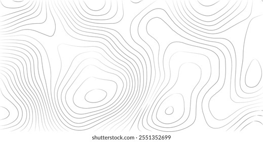 Abstract black and white topographic contours lines of mountains. Topography map art curve drawing. vector illustration.