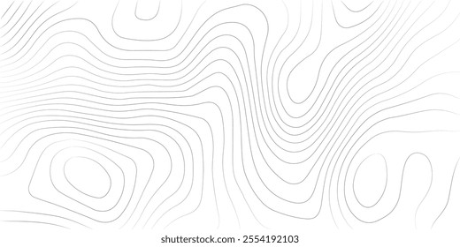 Abstract black and white topographic contours lines of mountains. Topography map art curve drawing. vector illustration.