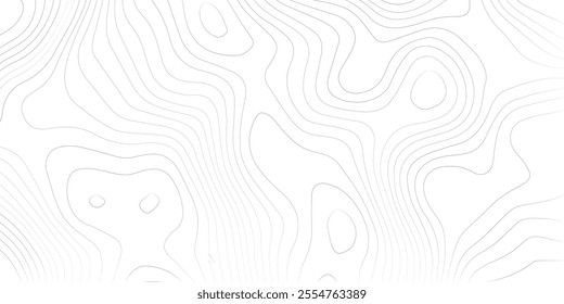 Abstract black and white topographic contours lines of mountains. Topography map art curve drawing. vector illustration.