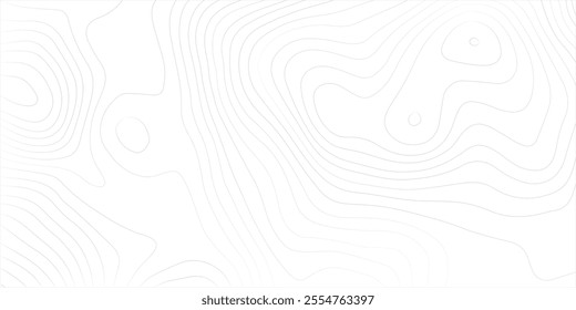 Abstract black and white topographic contours lines of mountains. Topography map art curve drawing. vector illustration.