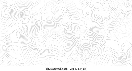 Abstract black and white topographic contours lines of mountains. Topography map art curve drawing. vector illustration.