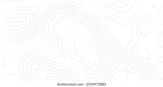 Abstract black and white topographic contours lines of mountains. Topography map art curve drawing. vector illustration.