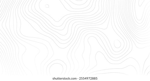 Abstract black and white topographic contours lines of mountains. Topography map art curve drawing. vector illustration.