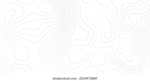 Abstract black and white topographic contours lines of mountains. Topography map art curve drawing. vector illustration.