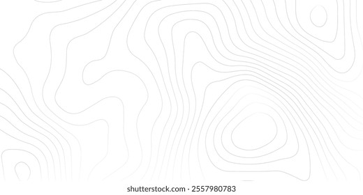 Abstract black and white topographic contours lines of mountains. Topography map art curve drawing. vector illustration.