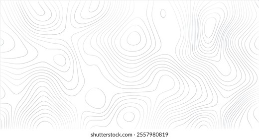 Abstract black and white topographic contours lines of mountains. Topography map art curve drawing. vector illustration.