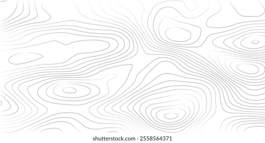 Abstract black and white topographic contours lines of mountains. Topography map art curve drawing. vector illustration.