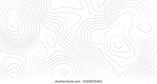 Abstract black and white topographic contours lines of mountains. Topography map art curve drawing. vector illustration.