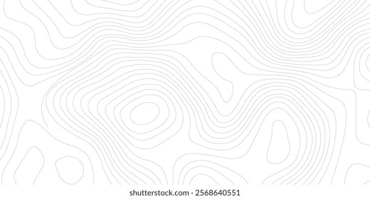Abstract black and white topographic contours lines of mountains. Topography map art curve drawing. 