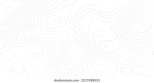 Abstract black and white topographic contours lines of mountains. Topography map art curve drawing. vector illustration.