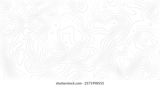 Abstract black and white topographic contours lines of mountains. Topography map art curve drawing. vector illustration.