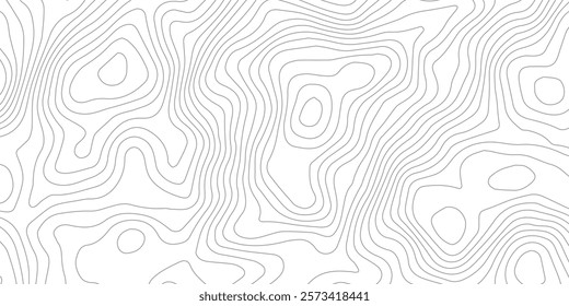 Abstract black and white topographic contours lines of mountains. vector illustration. Topography map art curve drawing.
