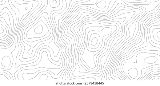 Abstract black and white topographic contours lines of mountains. vector illustration. Topography map art curve drawing.
