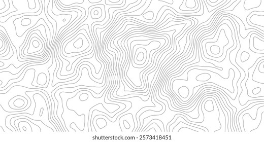 Abstract black and white topographic contours lines of mountains. vector illustration. Topography map art curve drawing.
