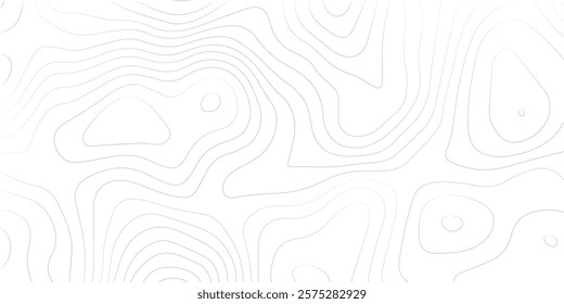 Abstract black and white topographic contours lines of mountains. Topography map art curve drawing. vector illustration