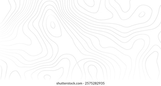 Abstract black and white topographic contours lines of mountains. Topography map art curve drawing. vector illustration