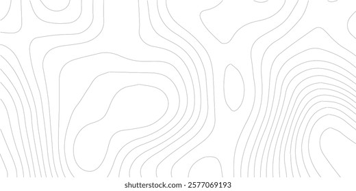 Abstract black and white topographic contours lines of mountains. Topography map art curve drawing. vector illustration