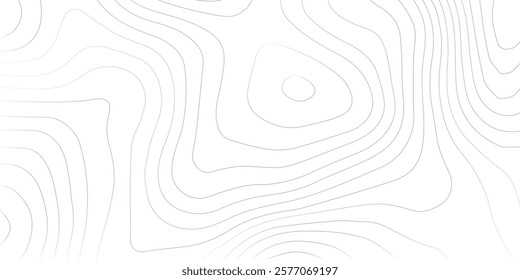 Abstract black and white topographic contours lines of mountains. Topography map art curve drawing. vector illustration