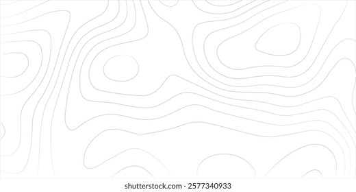 Abstract black and white topographic contours lines of mountains. Topography map art curve drawing. vector illustration.