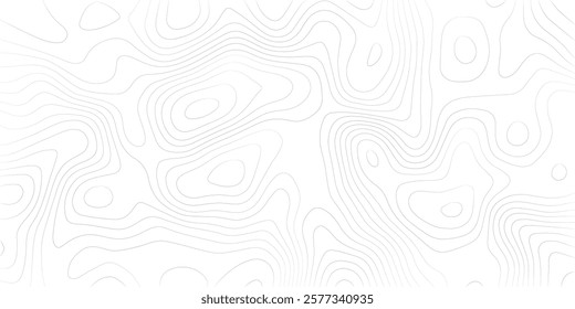 Abstract black and white topographic contours lines of mountains. Topography map art curve drawing. vector illustration.