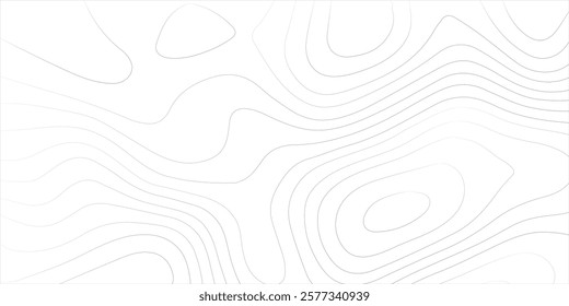 Abstract black and white topographic contours lines of mountains. Topography map art curve drawing. vector illustration.