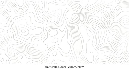 Abstract black and white topographic contours lines of mountains. background. Topography map art curve drawing. vector illustration. wave Line topography map contour background .