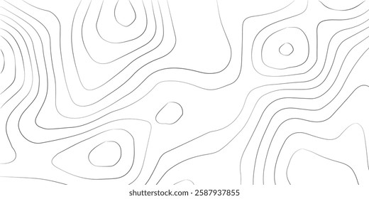 Abstract black and white topographic contours lines of mountains. background. Topography map art curve drawing. vector illustration. wave Line topography map contour background .