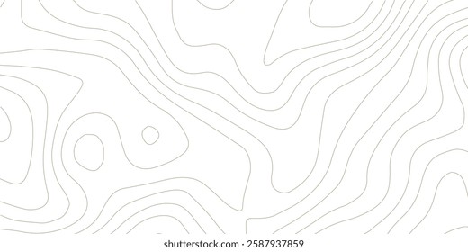 Abstract black and white topographic contours lines of mountains. background. Topography map art curve drawing. vector illustration. wave Line topography map contour background .