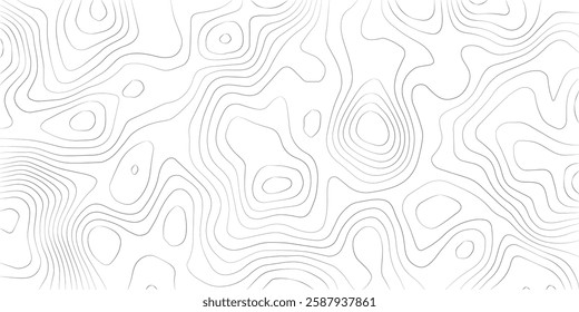 Abstract black and white topographic contours lines of mountains. background. Topography map art curve drawing. vector illustration. wave Line topography map contour background .