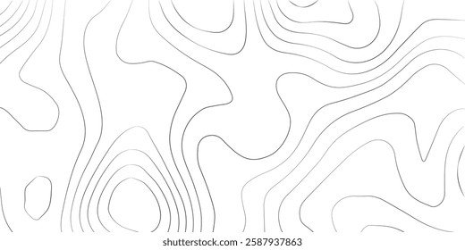 Abstract black and white topographic contours lines of mountains. background. Topography map art curve drawing. vector illustration. wave Line topography map contour background .