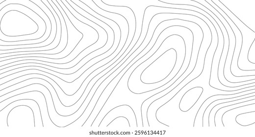 Abstract black and white topographic contours lines of mountains. Topography map art curve drawing. vector illustration. wave Line topography map contour background .background