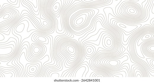 Abstract black and white topographic contours lines of mountains. Topography map art curve drawing