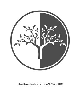 Abstract black and white tree.