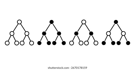 Abstract Black And White Tree Diagrams Illustration Vector Design Simple Flat