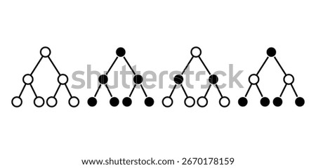 Abstract Black And White Tree Diagrams Illustration Vector Design Simple Flat