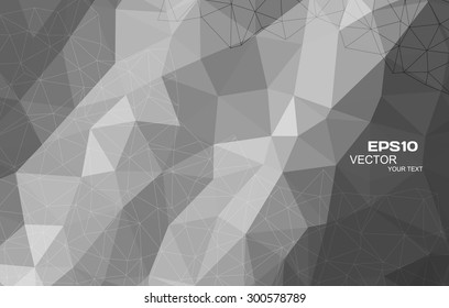 Abstract black and white triangle background, vector illustration eps10