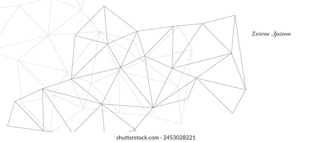 abstract black white triangle, geometric line texture background, polygon pattern, retro styled concept