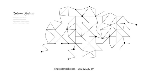 abstract black white triangle. geometric circuit texture background. scientific technology. polygon pattern. network concept.