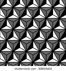 abstract black and white triangle geometric pattern in style of the 80s. vector illustration - eps 8