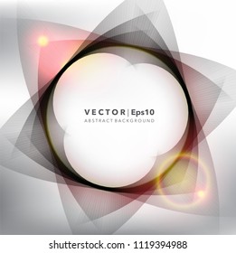 Abstract black and white vector background. Concentric geometric background in grayscale colors. Use for wallpaper, template, brochure design. Vector illustration. Eps 10.