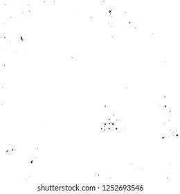 Abstract black and white vector background. Monochrome vintage surface with dirty pattern in cracks, spots, dots. Old painted wall in dark horror style design. Grunge overlay layer.
