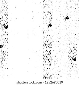 Abstract black and white vector background. Monochrome vintage surface with dirty pattern in cracks, spots, dots. Old painted wall in dark horror style design. Grunge overlay layer.