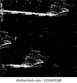 Abstract black and white vector background. Monochrome vintage surface with dirty pattern in cracks, spots, dots. Old painted wall in dark horror style design. Grunge overlay layer.