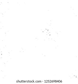 Abstract black and white vector background. Monochrome vintage surface with dirty pattern in cracks, spots, dots. Old painted wall in dark horror style design. Grunge overlay layer.
