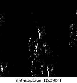 Abstract black and white vector background. Monochrome vintage surface with dirty pattern in cracks, spots, dots. Old painted wall in dark horror style design. Grunge overlay layer.