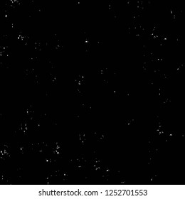 Abstract black and white vector background. Monochrome vintage surface with dirty pattern in cracks, spots, dots. Old painted wall in dark horror style design. Grunge overlay layer.