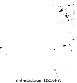 Abstract black and white vector background. Monochrome vintage surface with dirty pattern in cracks, spots, dots. Old painted wall in dark horror style design. Grunge overlay layer.