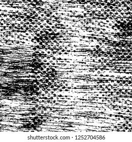 Abstract black and white vector background. Monochrome vintage surface with dirty pattern in cracks, spots, dots. Old painted wall in dark horror style design. Grunge overlay layer.